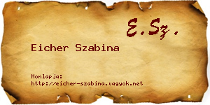 Eicher Szabina névjegykártya