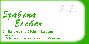szabina eicher business card